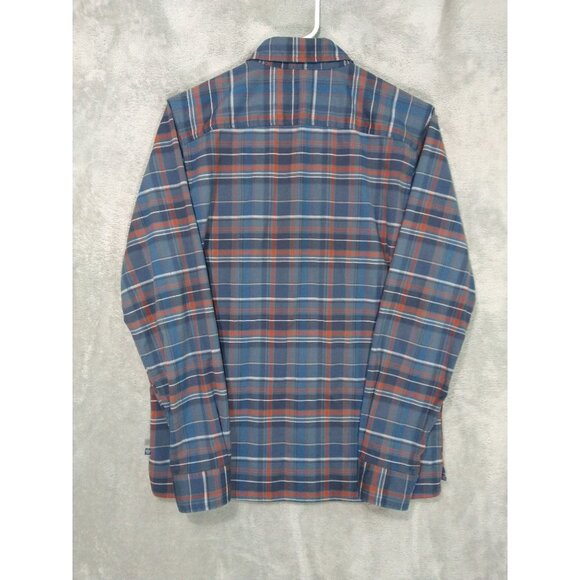 Mountain Hardwear Shirt Mens Small Blue Plaid Voyager Flannel Long Sleeve - Picture 2 of 8